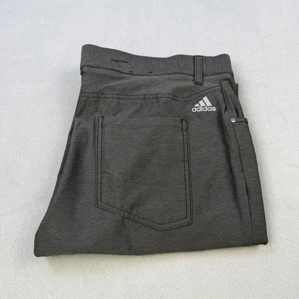 ADIDAS Pants Mens 36x31 Gray Stretch Knit Performance Straight Leg Casual DT3570